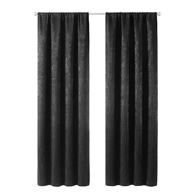 Mainstays Sheen Rod Pocket Blackout Curtain Panel Pair, 37" x 84", Shimmer Blackout Curtain Set