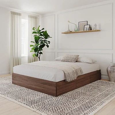 Nexera Alibi 3 Drawer Storage Bed, Walnut
