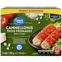 Great Value Three Cheese Cannelloni, 1.4 kg (700 g x 2)