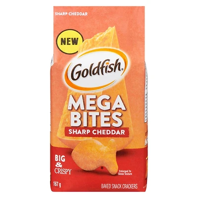 Goldfish® Mega Bites Sharp Cheddar Crackers 167 g Bag