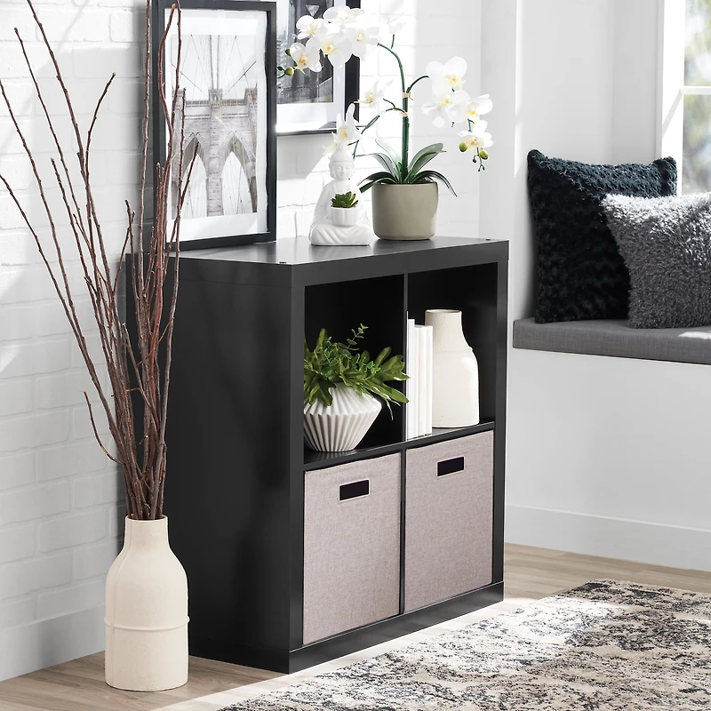 Better Homes & Gardens 4-Cube Storage Organizer, Solid Black