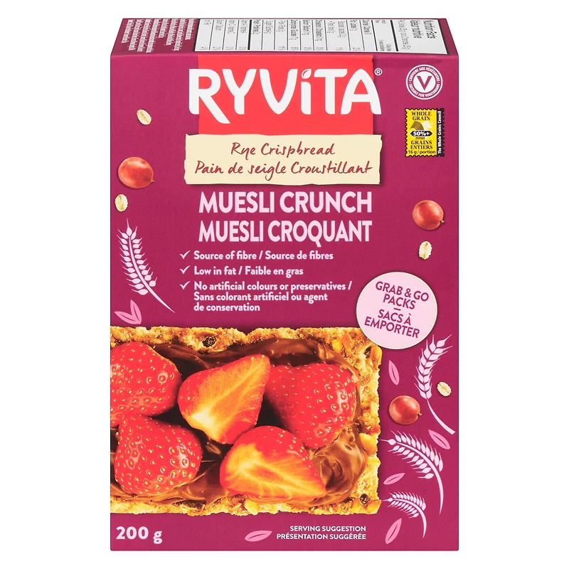 RYVITA MUESLI CRUNCH CRISPBREAD, 200GR