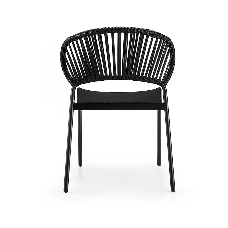 Chaise empilable en osier et tissu tendu pour patio Mainstays Osier tissé à la main