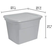 Sterilite Boîte 68L - Argent 68L, Argent