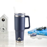 Ozark Trail 40 OZ Stainless Steel Tumbler with handle, Straw, Double-walled