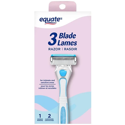 Equate Women's 3 Blade Razor with 2 Cartridges, 1 Handle, 2 Cartridges