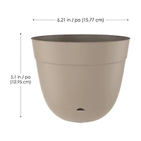 TierraVerde Birch Sans Rebords Jardinière Intérieur-Extérieur Kaki 6"D