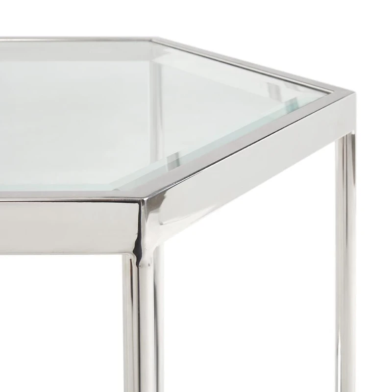 Home Gear Hexagon Silver End Table