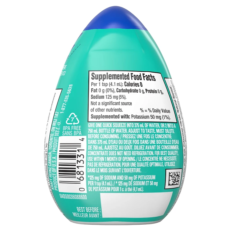 mio Hydrate Lemon Lime Electrolyte Drink Mix, 48 mL Bottle, MIO SPORT LEMON LIME 48ML