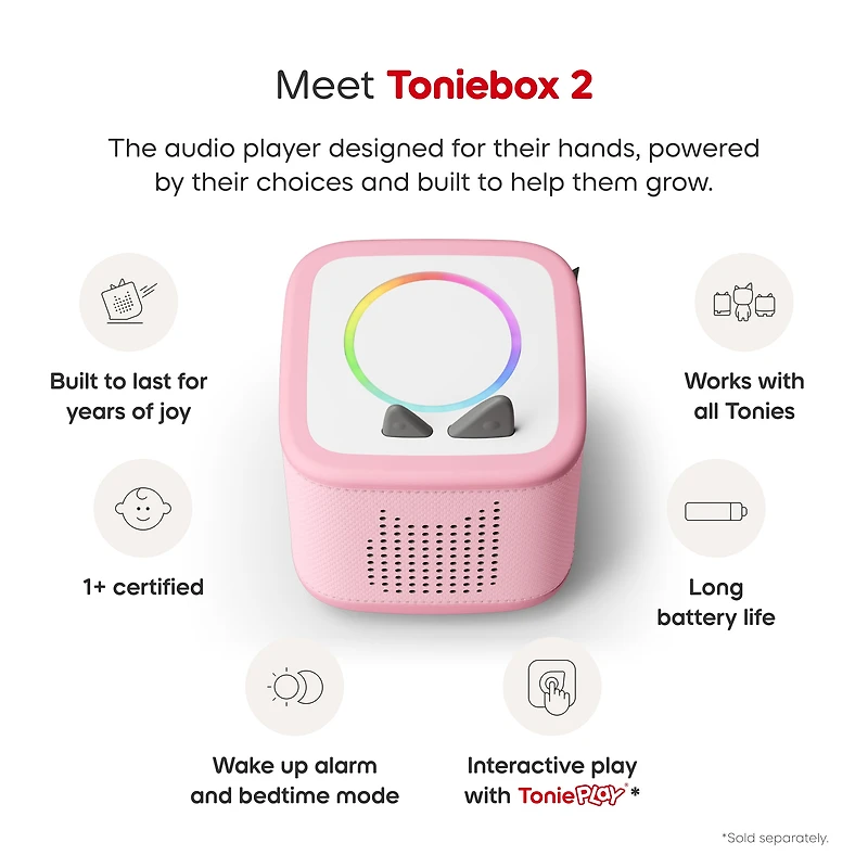 tonies Playtime Puppy Toniebox 2 Starter Set - Cloud Pink (Bilingual)