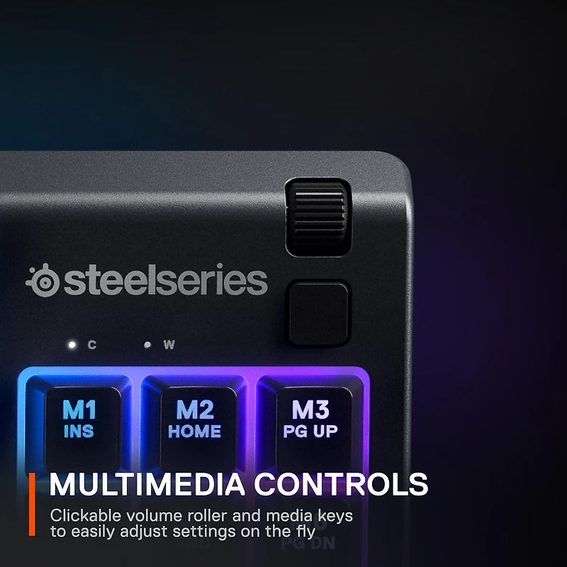 SteelSeries Apex 3 TKL Gaming Keyboard, Whisper Quiet & Water Resistant