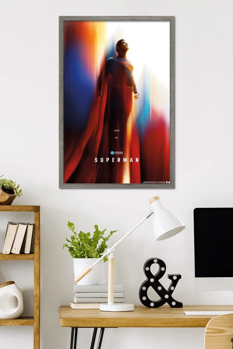 DC Studios Superman (2025) - Superman Teaser One Sheet Wall Poster, 22.375" x 34" Framed