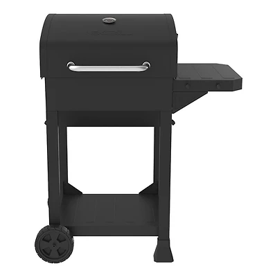 Barbecue à charbon de bois style chariot avec tablette latérale
