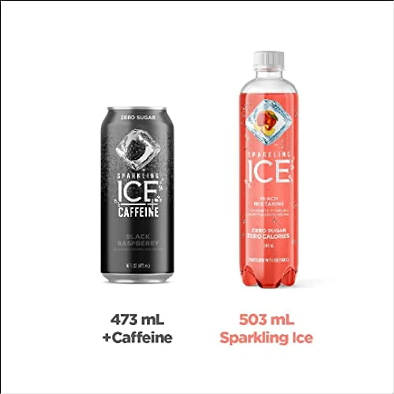 Sparkling Ice Peach Nectarine Flavoured Sparkling Water with Zero Sugar and Zero Calories, 503 ml (Pack of 12), 503 mL