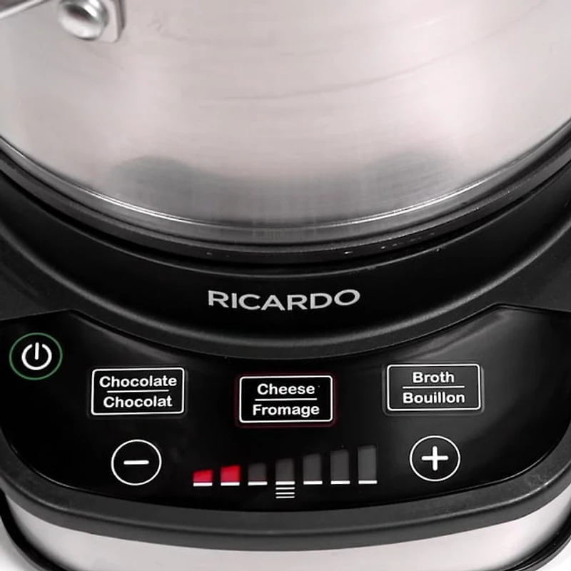 Ricardo Digital Electric Fondue Set, 11 Pieces, 3L (3.2Qt) Fondue Pot, Settings for Chineese Fondue, Cheese Fondue and Chocolate Fondue, 1200 Watts