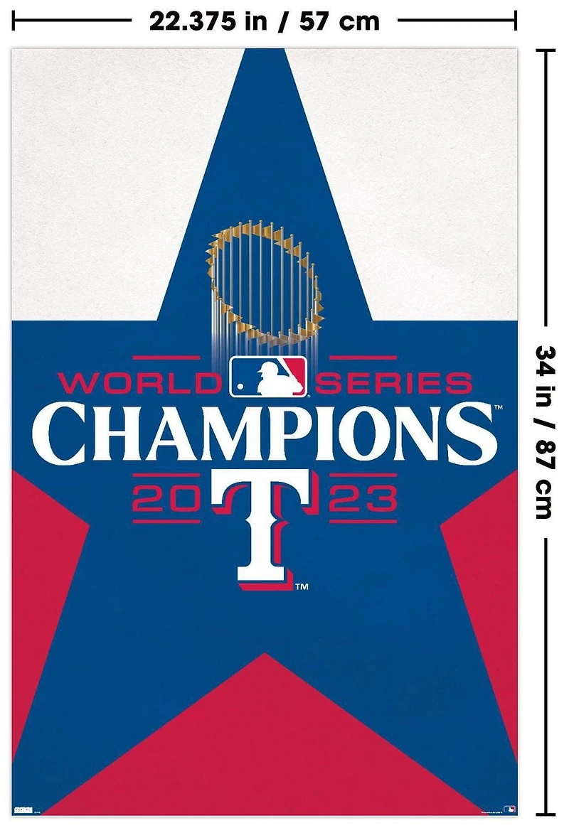 MLB Texas Rangers - 2023 World Series Team Logo Wall Poster, 22.375" x 34"
