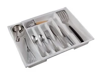 Rubbermaid Adjustable Cutlery Tray, White
