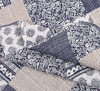 Marina Decoration Rich Printed Embossed Pinsonic Coverlet Bedspread Ultra Soft Bedding Summer Quilt Set with Shams, Navy Blue Plaid Pattern