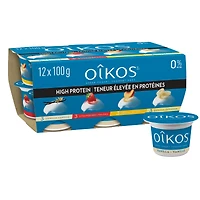 OIKOS 0% Peach/Van/Straw/Ban, 12x100g