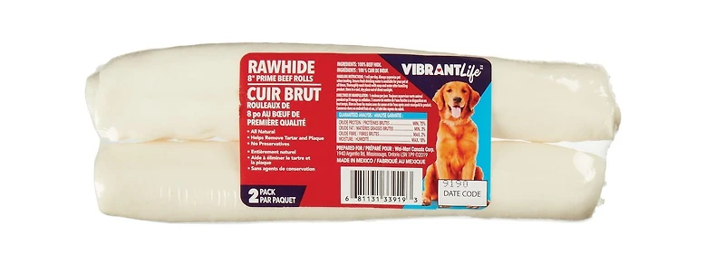 Vibrant Life Rawhide Rolls, Vibrant Life 8" RH Rolls, 2Pk