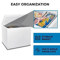 Kenmore 8.7 Cu. Ft Chest Freezer, 246L, Manual Defrost, Balanced Hinge Lid, Garage-Ready, White, Small Freezer