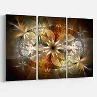Tableau moderne imprimée sur toile Design Art Fleur avec detail bleu