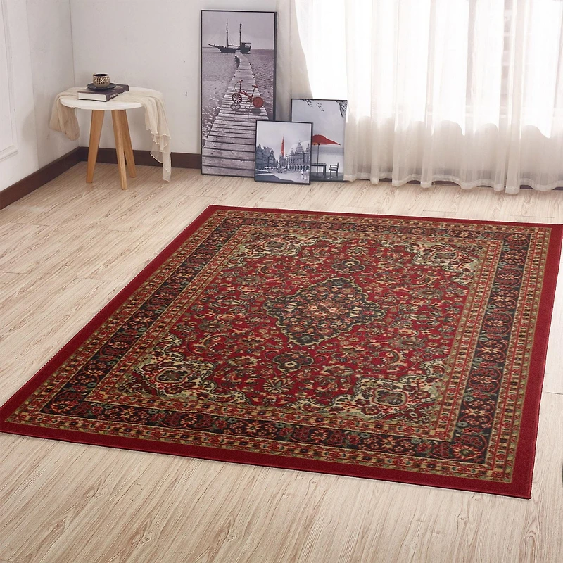 Tapis à motif persan à sous-couche en caoutchouc de la collection Ottohome