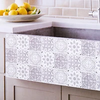 Truu Design Self-Adhesive Peel and Stick Unique Accent Wall Tiles, 10 x 10 inches, Taupe, 6 Pieces