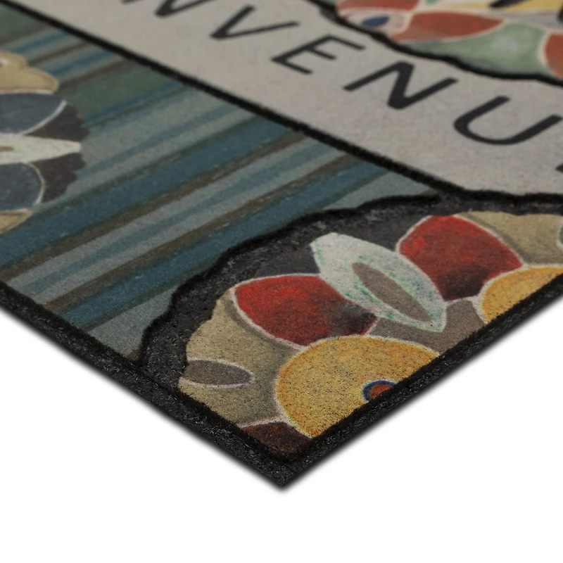 Mainstays Playful Medallion Polyester Doormat, 18" x 30", Play Medallion Doormat 18x30