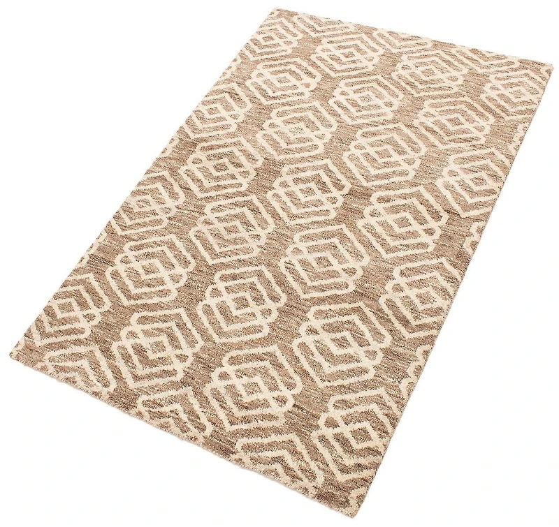 ECARPETGALLERY 5'2" x 8'0" Moroccan Tangier Hand-knotted Area Rug for Living Room, Dining Room and Bedroom in Brown