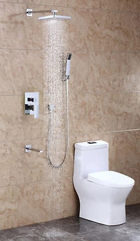 American Imaginations Ensemble de douche mural en acier inoxydable de couleur chrome AI-29315