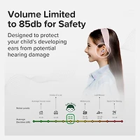 myFirst CareBuds (Space Blue) Kids Wireless Earbuds with 85dB Volume Limit, Built-in Mic, 6 Ear Tips, Anti-Lost Strap Easy Pairing, Gift for Kids 4-15