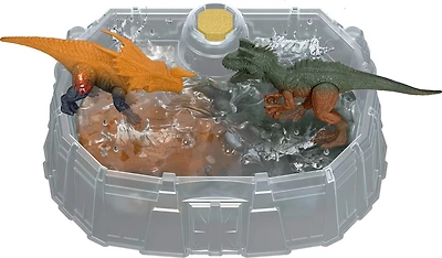 Jurassic World Dino Reveal 2 Dinosaur Toys in Battle Arena, Warm Water Changes Decoration