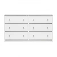 Ameriwood Home Ellwyn 6 Drawer Wide Dresser, White