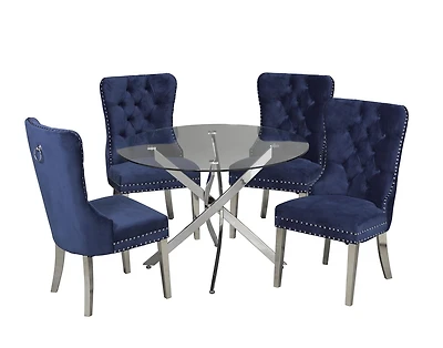 Margot 5-Piece Dining Set, Blue