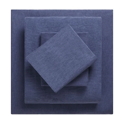 Ensemble de draps en flanelle 4 pièces Bleu océan Mainstays, grand