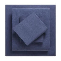 Ensemble de draps en flanelle 4 pièces Bleu océan Mainstays, grand