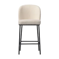 CorLiving Addison Luxury Boucle Fabric Upholstered Modern Indoor Counter Height Bar Stools Set of 2