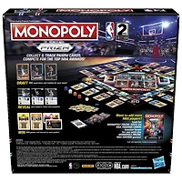 Monopoly Prizm : 2e édition NBA, jeu de plateau Monopoly avec cartes de collection Panini 2023-24 de la NBA