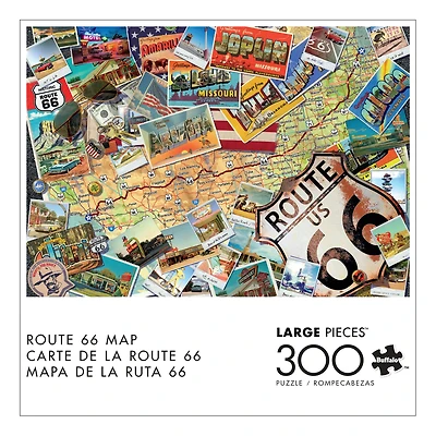Buffalo Games Route 66 Carte Puzzle de 300 pièces pour adultes de 14 à 99 ans