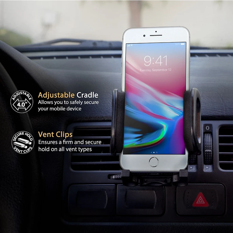Scosche STUCKUP 4 in 1 Suction Cup Vent Mount Kit, Phone Mount