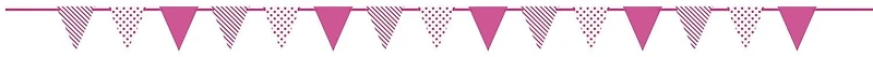 Bannière drapeau en papier à pois et rayures rose vif, 12 pi 1 Banniere