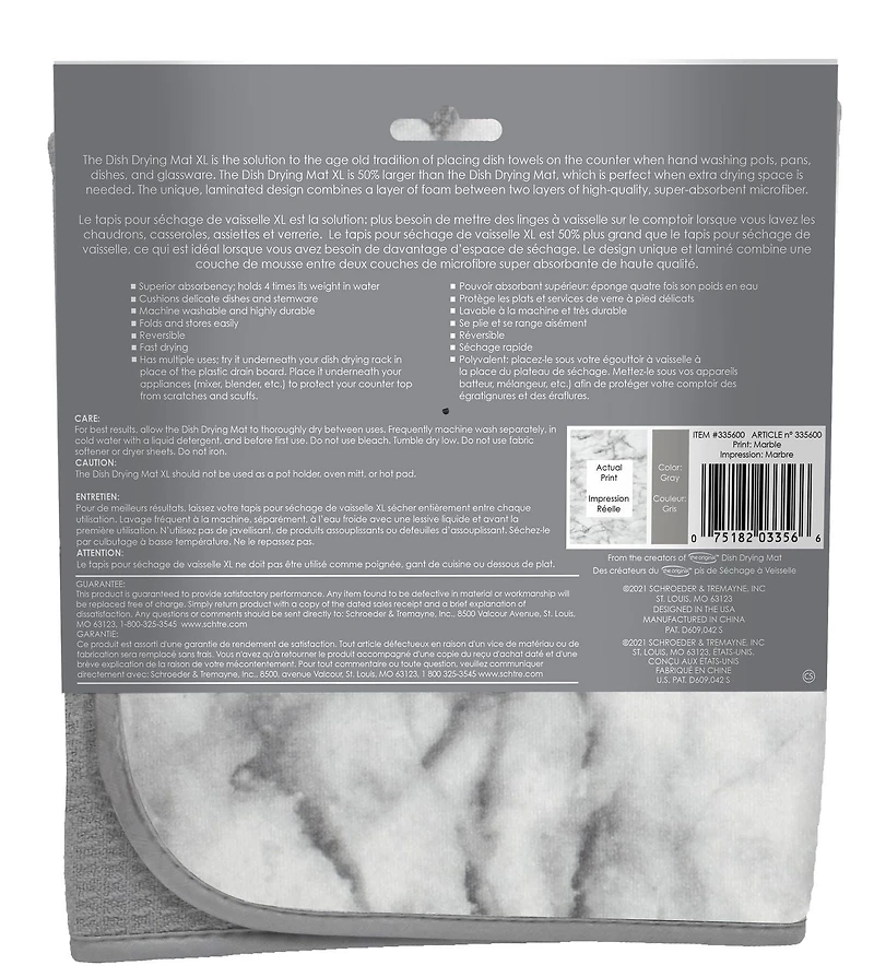 Fox Run XL Drying Mat Marble