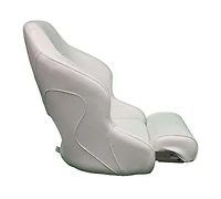 Blue Dog Marine Siège baquet de qualité supérieure, rembourrage en mousse extra épaisse, siège de bateau de luxe, style baquet, siège de capitaine confortable, élégant et durable – Blanc