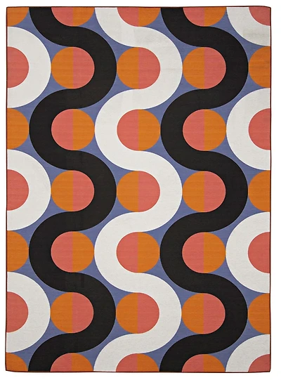 Tapis d'accent extérieur lavable Jupiter orange & rose 2 pi x 3 pi