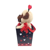 Way To Celebrate Valentine Pug in Paper Bucket