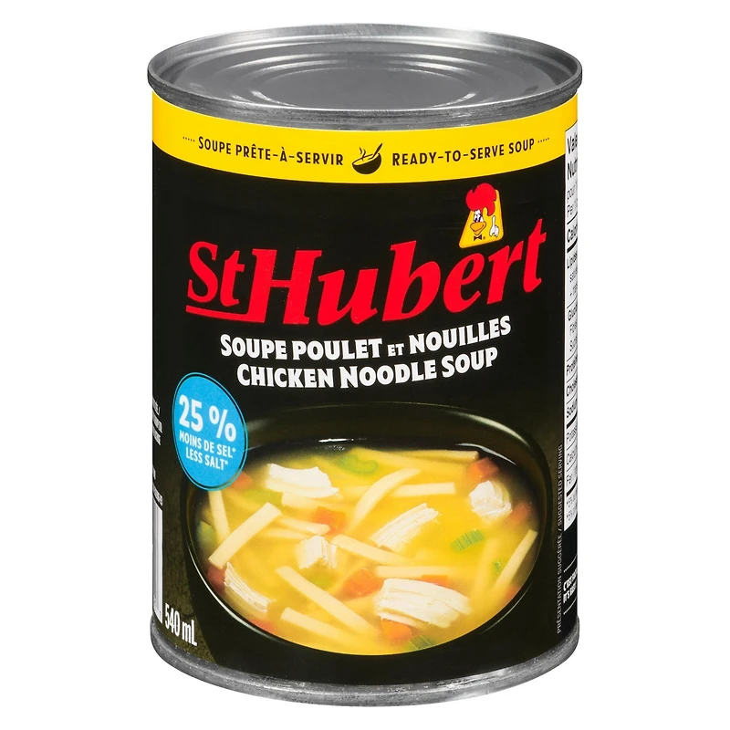 St. Hubert 25% Less Salt Chicken Noodle Soup, STH Chic nood soup -salt 540 mL