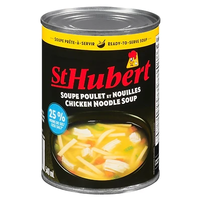 St. Hubert 25% Less Salt Chicken Noodle Soup, STH Chic nood soup -salt 540 mL