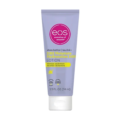 eos Shea Better 24H Moisture Body Lotion, for Dry Skin, Vanilla Cashmere, Travel Size