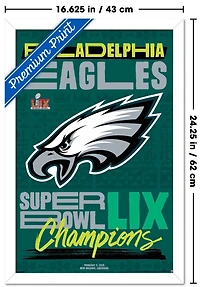 NFL Philadelphia Eagles - Super Bowl LIX Team Logo Wall Poster, 22.375" x 34" Framed